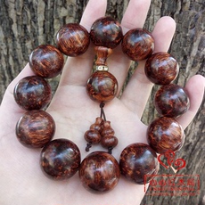 Браслет четки 老挝黄花梨手串男士2.0媲美海黄黄花梨油梨爆满芝麻纹佛珠手链