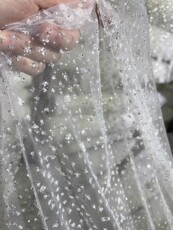 Чистая марля 夜光白色大小点闪闪亮网纱亮粉闪光礼服婚纱裙装服装面料布料辅料