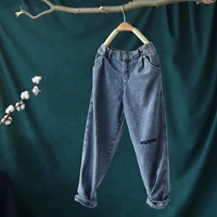 Ретро джинсы, штаны для отдыха, с вышивкой, эластичная талия, 2020, осенние, по фигуре