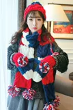 Зимняя шапка, шарф, перчатки, демисезонный удерживающий тепло комплект с капюшоном, 3 предмета, 2018, в корейском стиле