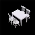 1:12 búp bê nhà búp bê mô hình nhỏ nhà hàng đồ chơi cảnh OB11 ghế ăn màu trắng - Chế độ tĩnh Chế độ tĩnh