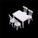 1:12 búp bê nhà búp bê mô hình nhỏ nhà hàng đồ chơi cảnh OB11 ghế ăn màu trắng - Chế độ tĩnh