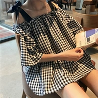 Hàn quốc phiên bản của thai sản quần áo phù hợp với mùa hè ngắn tay kẻ sọc sling mang thai quần áo hai mảnh quần short mùa hè triều mẹ mùa hè áo bầu