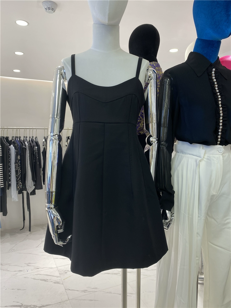 Dongdaemun, Hàn Quốc, thời trang nữ mùa hè 2020 váy dây treo mới, ngực quấn, váy chữ A mỏng, váy xòe lớn - A-Line Váy