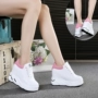 Mùa xuân dày có đế cao-top sneakers nữ 2018 mới của Hàn Quốc phiên bản của hoang dã muffin với siêu cao gót giản dị nêm với đôi giày duy nhất giày thể thao nữ màu trắng