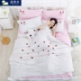 Xintai cừu sản xuất phong cách Hàn Quốc mềm da quilt rửa thêu seersucker mùa hè mát mẻ là bốn bộ của khỏe mạnh naked ngủ 	chăn xô trần bông	