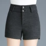 Quần short nữ mùa thu đông 2018 mới thon eo cao mặc mùa xuân phù hợp với đồ len cỡ lớn quần legging Hàn Quốc quần đùi big size cho nữ