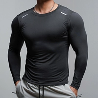 Спортивное эластичное боди, быстросохнущая футболка для спортзала для тренировок, топ, в обтяжку, длинный рукав, для бега