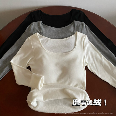 taobao agent Autumn long-sleeve, warm top with cups, T-shirt, jacket, 2023 collection, long sleeve