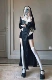 Nữ tu trang phục cos váy ôm cosplay đeo chéo gợi cảm Tiktok cùng màu đen trang phục Halloween hàng ngày