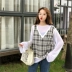 Đầu mùa thu của phụ nữ Hàn Quốc phiên bản của các trường đại học gió lỏng hoang dã V-Cổ kẻ sọc không tay giản dị vest jacket coat triều áo nữ trung niên Áo vest