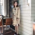 Đầu mùa thu của phụ nữ Hàn Quốc phiên bản của đoạn dài lỏng phù hợp với cổ áo một nút áo gió dài tay áo giản dị jacket coat triều áo khoác blazer nữ Trench Coat