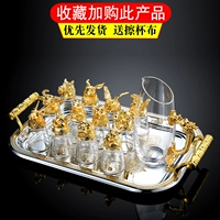 12 Zodiac White Wine Glass Set Quả thủy tinh Trung Quốc Rượu vang nhỏ Ly rượu Một ly Trang trí Hộp quà - Rượu vang chén uống rượu đẹp