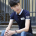 Nam ngắn tay áo thun mùa hè ve áo bông xu hướng trên quần áo thanh niên Hàn Quốc phiên bản của người đàn ông tự canh tác cổ áo polo Polo