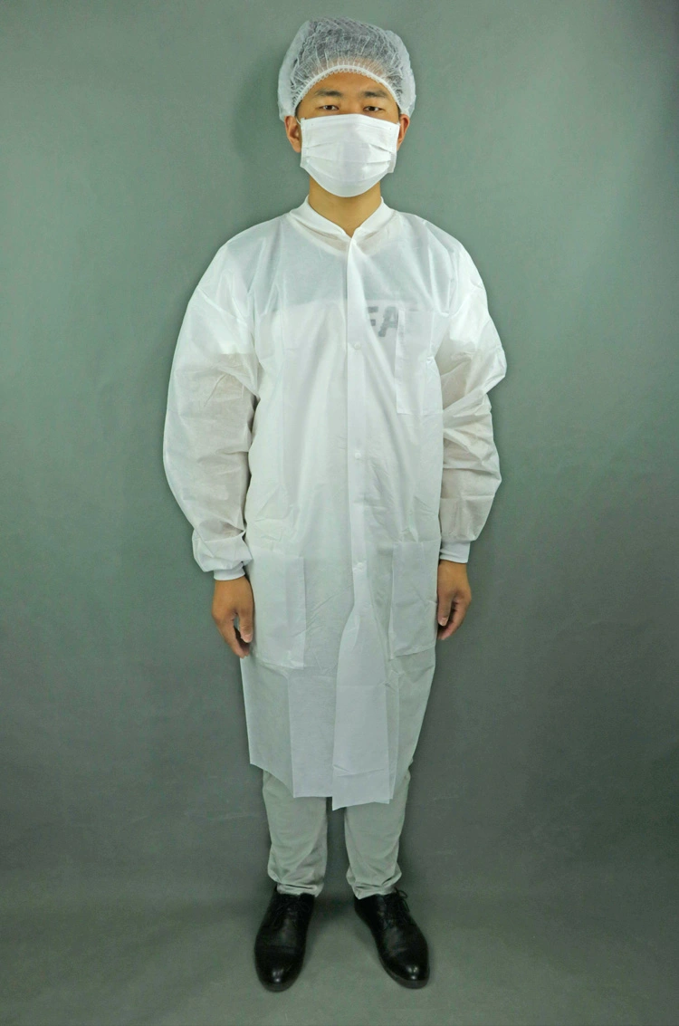 Áo khoác trắng vải không dệt dùng một lần cách ly thí nghiệm thoáng khí tham quan quần áo chống bụi quần bảo hộ bán hàng trực tiếp tại nhà máy quần áo bảo hộ thợ hàn quần áo bảo hộ lao động 