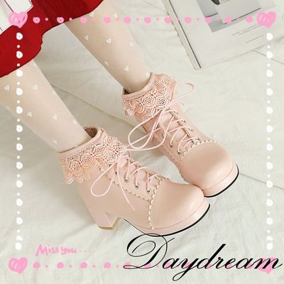 taobao agent Martens, soft low boots for princess with butterfly, footwear, Lolita style