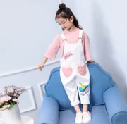 Quần yếm cho bé gái 2019 hè mới Quần cotton trẻ em Hàn Quốc hai bộ quần áo trẻ em - Khác