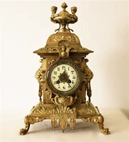 Новичок в специальных западных антикварных часах Франция во Франции 1880 Античные каминные часы европейские бронзовые бронзовые персонажи Сиденья Часы сиденья