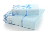 Кружевое синее 1 ванное полотенце 1 Полотенце