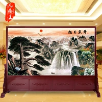 Trung Quốc màn hình phân vùng phòng khách đơn giản hiện đại gỗ rắn đôi chào đón thông văn phòng tùy chỉnh màn hình hiên ghế màn hình - Màn hình / Cửa sổ bình phong tre
