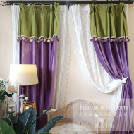 rèm linen Phong Cách Cổ Điển Pháp Ánh Sáng Sang Trọng Nhung Tím Màn Phòng Khách Phong Cách Mỹ Phòng Ngủ Bay Sổ Mất Điện 2022 Mới rèm vải ngăn lạnh điều hòa rèm roman 2 lớp