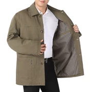 Áo khoác béo nam Phân bón cotton cộng với phân bón tăng áo khoác Trung niên lỏng lẻo Chất béo áo khoác lớn