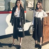 2018 mùa xuân và mùa thu mới của Hàn Quốc thường phù hợp với áo khoác nữ nhỏ hương thơm phù hợp với váy ba mảnh mùa thu thủy triều thời trang ao kieu dep