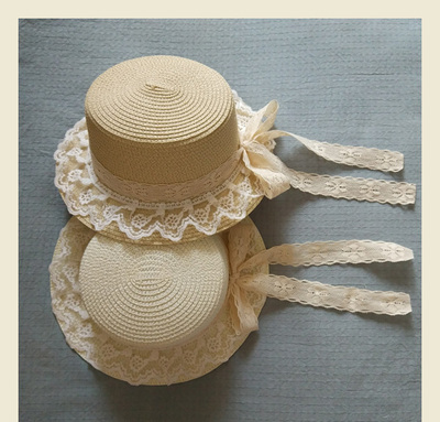 taobao agent Japanese straw sun hat, lace dress, Lolita style