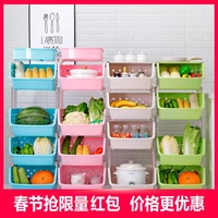 Nhà bếp giỏ rau quả giá lưu trữ đồ chơi nhiều lớp giá rau giỏ không gian cung cấp thiết bị nhỏ - Trang chủ kệ bếp treo tường
