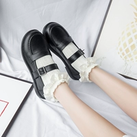 Белые осенние тонкие носки, милая японская черная студенческая юбка в складку, стиль Лолита