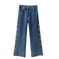 Весенние джинсы, штаны, коллекция 2021, высокая талия, свободный крой, по фигуре