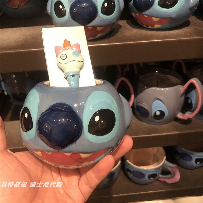 Stilch Stereo Spoon & 460MlShanghai Disney Purchasing agent Mickey Minnie Aisha Vigny Donald Duck Steve lovers ceramics Mug Water cup