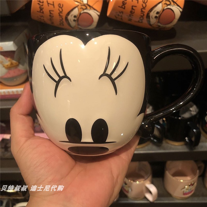 Minnie Big Head & 725MlShanghai Disney Purchasing agent Mickey Minnie Aisha Vigny Donald Duck Steve lovers ceramics Mug Water cup