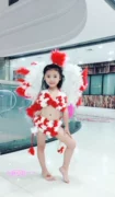 New catwalk trình diễn áo tắm cô gái người mẫu sân khấu trình diễn trang phục lông vũ trang phục bikini - Đồ bơi trẻ em