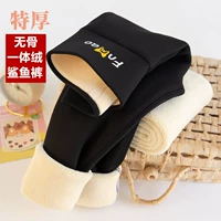 Акула, утепленные штаны, зимние бархатные детские удерживающие тепло леггинсы для йоги