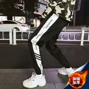 Guochao ins super fire quần nam cộng với nhung dày thủy triều thương hiệu hiphop hip hop chuỗi thể thao