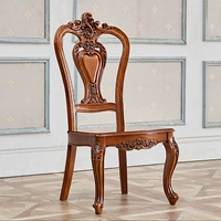 Американский полный деревянный стул простые стул для резьбы с подлокотником европейский стол для стола стола повседневный деревянный лапша задний стул