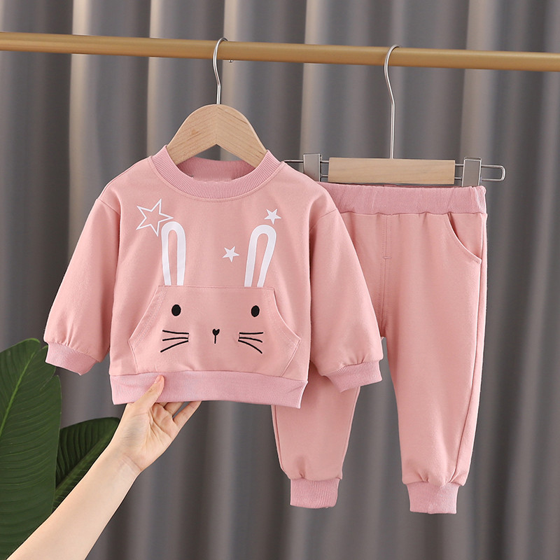A6110 Suit PinkBaby girl suit Foreign style spring baby child clothes spring and autumn 1 One 3 year 0 Children's clothes 2 children girl spring clothes