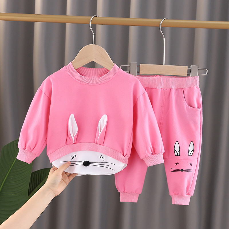Spring And Autumn 0908 & Suit & Rose RedBaby girl suit Foreign style spring baby child clothes spring and autumn 1 One 3 year 0 Children's clothes 2 children girl spring clothes