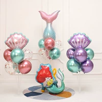Детский мультяшный макет подходит для фотосессий, настольный воздушный шар, украшение, русалка, подарок на день рождения