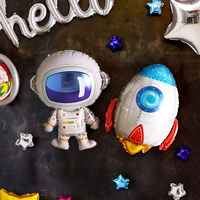 Звездное небо подходит для фотосессий, воздушный шар, украшение, космический космонавт, детский макет для мальчиков