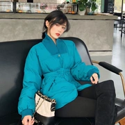 Quần áo cotton nữ thu đông 2018 phiên bản mới của Hàn Quốc hoang dã tự thắt đai thắt lưng eo dài tay áo khoác ấm áp
