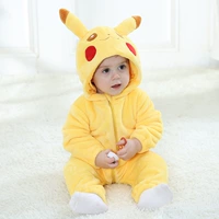 Quần áo trẻ em mùa thu dài tay Quần áo trẻ em Pikachu quần áo trẻ em 0-1-2 tuổi Quần áo nam nữ leo núi áo bé trai