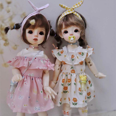 taobao agent Summer clothing, doll, set, tube top, dress, scale 1:6, flowered
