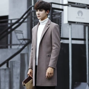 Áo gió nam thanh niên 2018 thu đông phiên bản Hàn Quốc tự tu trong chiếc áo khoác len nam dài áo choàng len