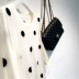 2018 mùa xuân và mùa hè màu đen và trắng dot áo sơ mi Hàn Quốc phiên bản của Hồng Kông hương vị retro Tencel áo len của phụ nữ thủy triều hit màu áo len lỏng phần mỏng quần áo nữ đẹp Đan Cardigan