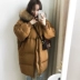 Chống mùa bông 袄 nữ mùa đông 2018 mới trung bình dài Hàn Quốc phiên bản Harajuku lỏng bf bông quần áo sinh viên bánh mì quần áo dày áo Bông