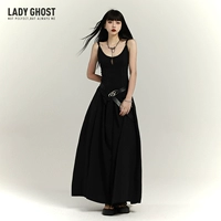 Призрачная черная длинная юбка, летнее атмосферное платье, китайский стиль