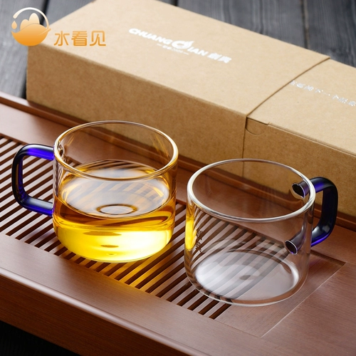 Чистое стекло ручного стекла маленькая чашка Мастер чашка принесите кунг -фу чай для чая с одной чашкой прозрачной чашкой японской винной бокал дома