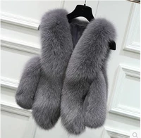 Mùa thu mới 2016 mùa đông và áo khoác lông cáo giả lông ngắn Phiên bản Hàn Quốc của áo vest mỏng là áo khoác mỏng nữ triều áo khoác nữ lông cừu cao cấp